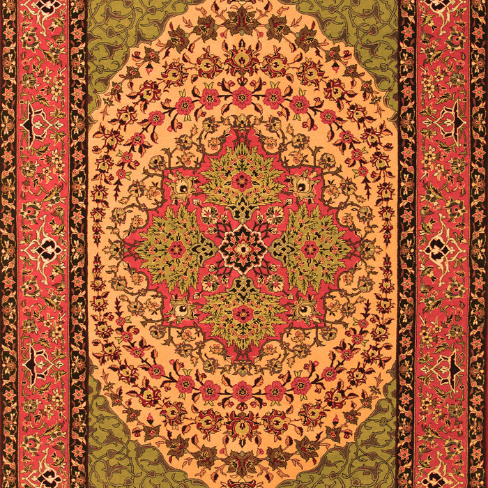 Serging Thickness of Machine Washable Persian Orange Traditional Area Rugs, wshtr1org