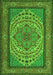 Serging Thickness of Machine Washable Persian Green Traditional Area Rugs, wshtr1grn