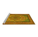 Sideview of Machine Washable Persian Yellow Traditional Rug, wshtr1yw