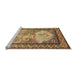 Sideview of Machine Washable Traditional Dark Sienna Brown Rug, wshtr2