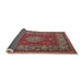 Sideview of Traditional Orange Salmon Pink Medallion Rug, tr20