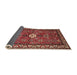 Sideview of Traditional Orange Salmon Pink Persian Rug, tr2000