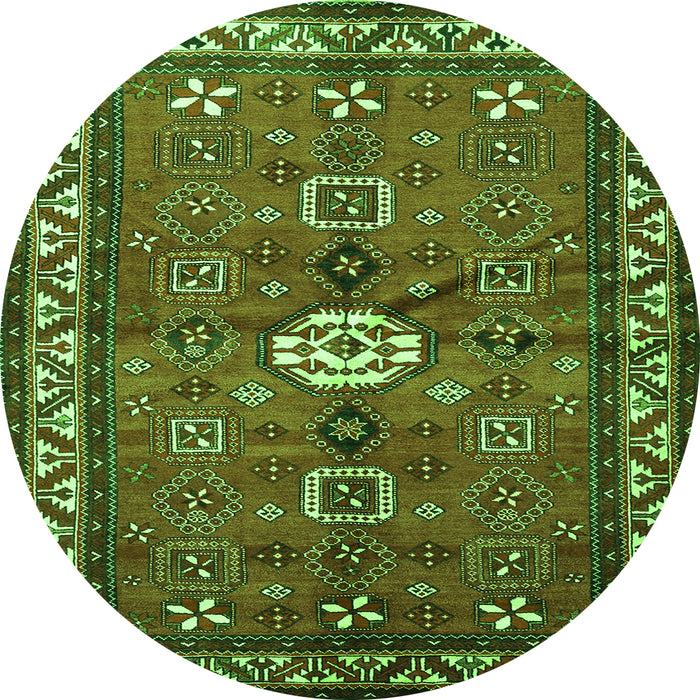 Square Persian Green Traditional Rug, tr2000grn