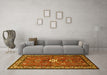 Machine Washable Persian Yellow Traditional Rug in a Living Room, wshtr2000yw