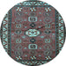 Round Persian Light Blue Traditional Rug, tr2000lblu