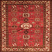 Round Machine Washable Persian Orange Traditional Area Rugs, wshtr2000org