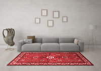 Machine Washable Persian Red Traditional Rug, wshtr2000red