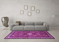 Machine Washable Persian Purple Traditional Rug, wshtr2000pur