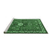 Sideview of Machine Washable Persian Emerald Green Traditional Area Rugs, wshtr2000emgrn