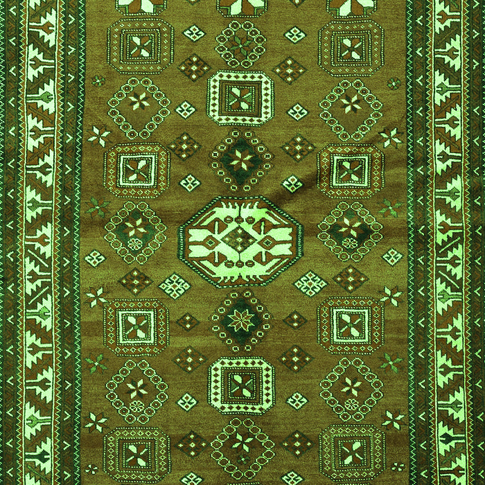 Serging Thickness of Machine Washable Persian Green Traditional Area Rugs, wshtr2000grn