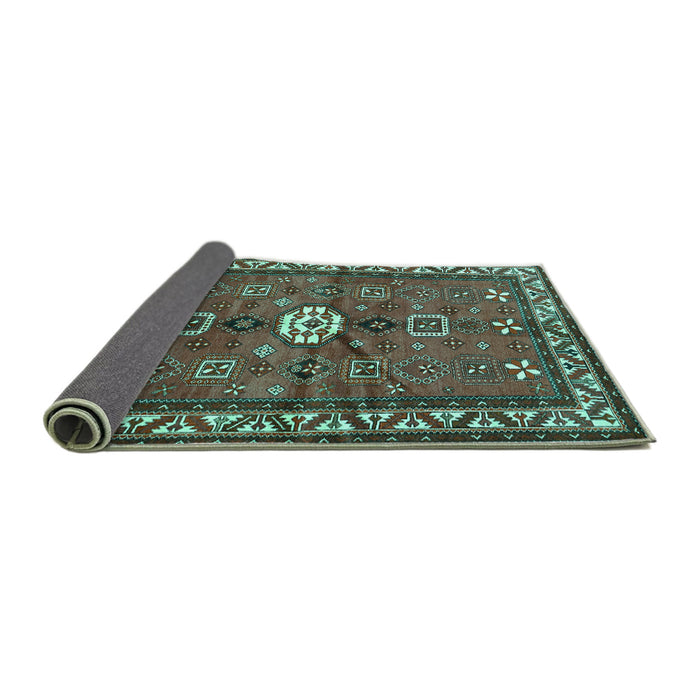 Sideview of Persian Turquoise Traditional Rug, tr2000turq
