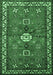 Machine Washable Persian Emerald Green Traditional Area Rugs, wshtr2000emgrn