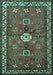 Machine Washable Persian Turquoise Traditional Area Rugs, wshtr2000turq