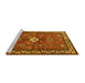 Sideview of Machine Washable Persian Yellow Traditional Rug, wshtr2000yw