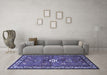 Machine Washable Persian Blue Traditional Rug in a Living Room, wshtr2000blu