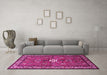 Machine Washable Persian Pink Traditional Rug in a Living Room, wshtr2000pnk