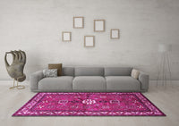 Machine Washable Persian Pink Traditional Rug, wshtr2000pnk