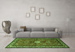 Machine Washable Persian Green Traditional Area Rugs in a Living Room,, wshtr2000grn