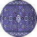 Round Persian Blue Traditional Rug, tr2000blu