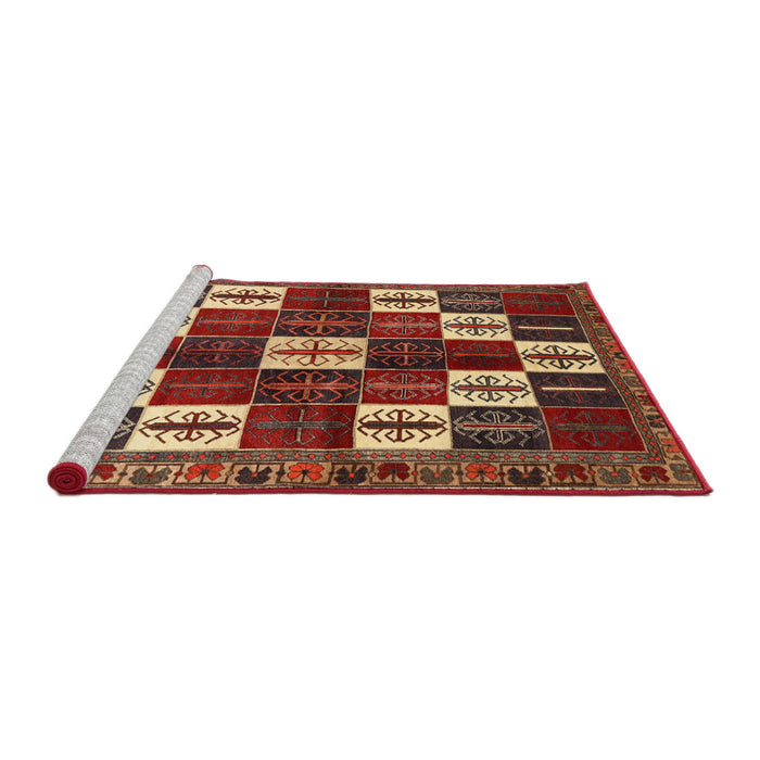 Sideview of Machine Washable Traditional Tomato Red Rug, wshtr2001