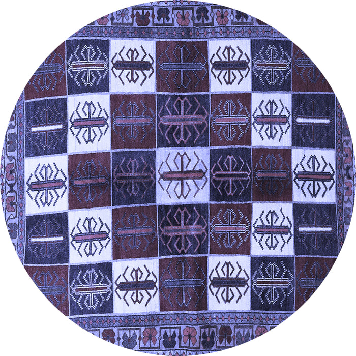 Round Persian Blue Traditional Rug, tr2001blu
