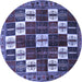 Round Persian Blue Traditional Rug, tr2001blu