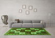 Machine Washable Persian Green Traditional Area Rugs in a Living Room,, wshtr2001grn