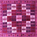 Square Machine Washable Persian Pink Traditional Rug, wshtr2001pnk