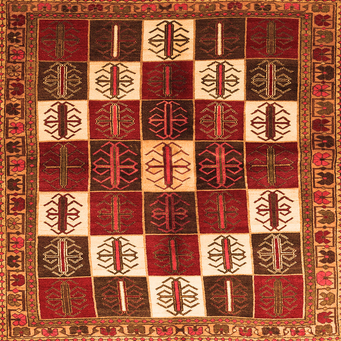 Serging Thickness of Persian Orange Traditional Rug, tr2001org