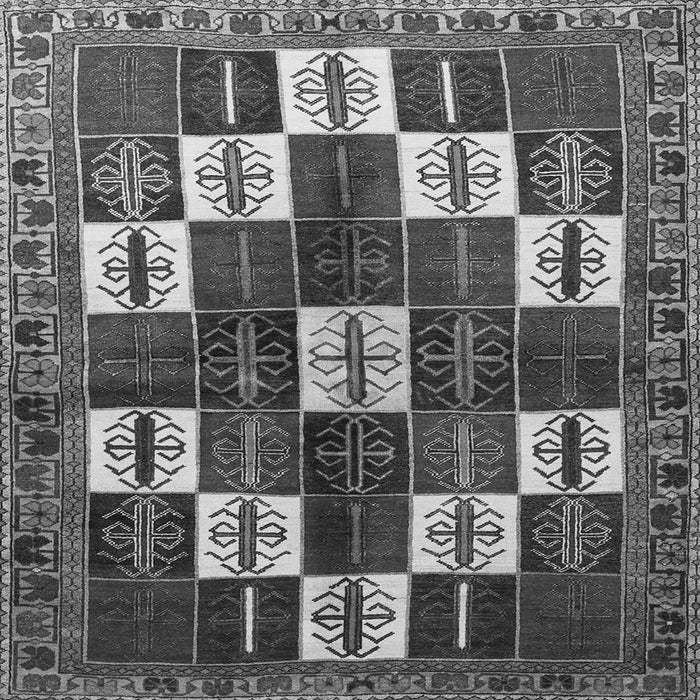 Round Machine Washable Persian Gray Traditional Rug, wshtr2001gry