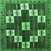 Square Persian Emerald Green Traditional Rug, tr2001emgrn
