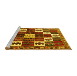Sideview of Machine Washable Persian Yellow Traditional Rug, wshtr2001yw