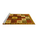 Sideview of Machine Washable Persian Yellow Traditional Rug, wshtr2001yw