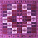 Square Machine Washable Persian Purple Traditional Area Rugs, wshtr2001pur