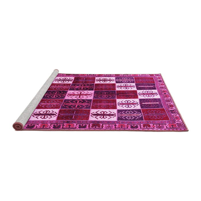 Sideview of Machine Washable Persian Pink Traditional Rug, wshtr2001pnk