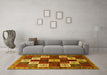 Machine Washable Persian Yellow Traditional Rug in a Living Room, wshtr2001yw