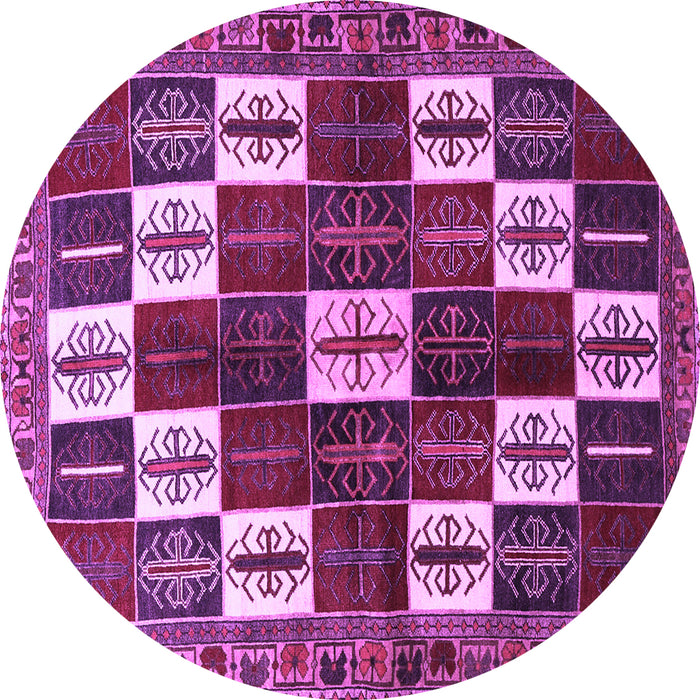 Round Persian Purple Traditional Rug, tr2001pur