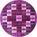 Round Persian Purple Traditional Rug, tr2001pur