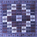 Square Machine Washable Persian Blue Traditional Rug, wshtr2001blu