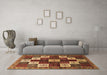 Machine Washable Persian Brown Traditional Rug in a Living Room,, wshtr2001brn