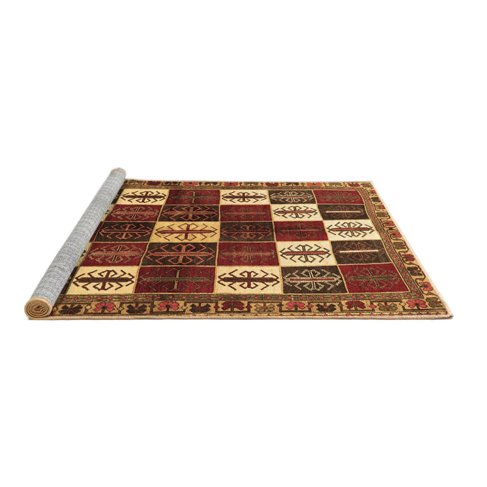 Sideview of Machine Washable Persian Brown Traditional Rug, wshtr2001brn