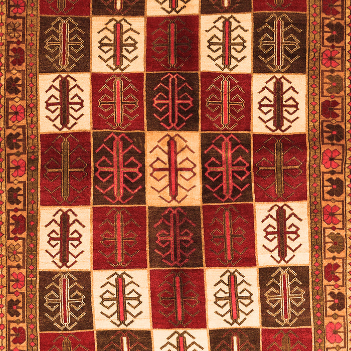 Serging Thickness of Machine Washable Persian Orange Traditional Area Rugs, wshtr2001org