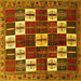 Square Persian Yellow Traditional Rug, tr2001yw