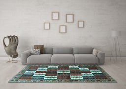 Machine Washable Persian Light Blue Traditional Rug in a Living Room, wshtr2001lblu