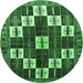 Round Persian Emerald Green Traditional Rug, tr2001emgrn