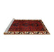 Sideview of Machine Washable Traditional Chestnut Brown Rug, wshtr2002