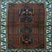 Square Persian Light Blue Traditional Rug, tr2002lblu
