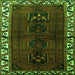 Round Machine Washable Persian Green Traditional Area Rugs, wshtr2002grn