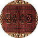 Round Persian Brown Traditional Rug, tr2002brn