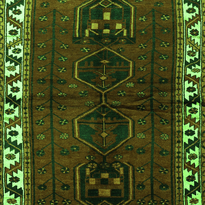 Serging Thickness of Machine Washable Persian Green Traditional Area Rugs, wshtr2002grn
